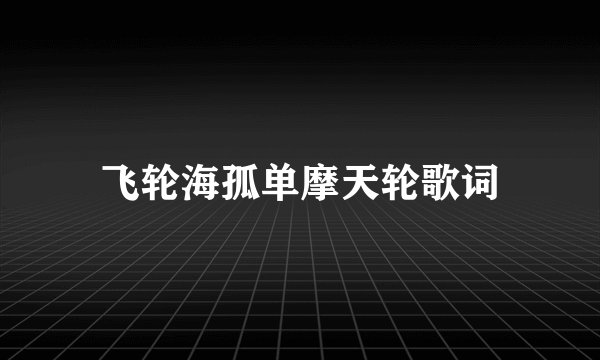 飞轮海孤单摩天轮歌词