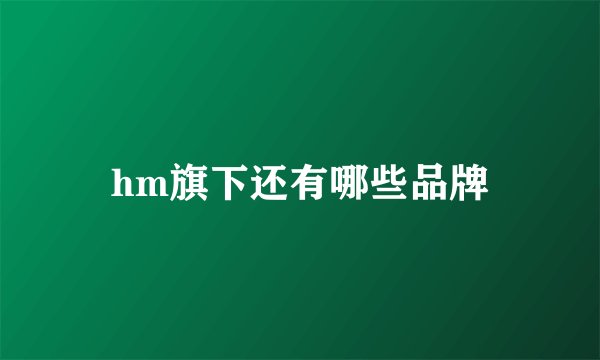 hm旗下还有哪些品牌