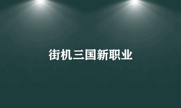 街机三国新职业