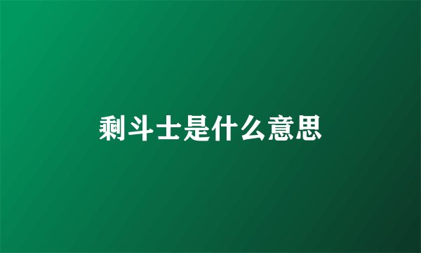 剩斗士是什么意思