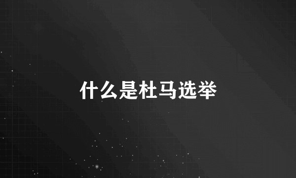 什么是杜马选举