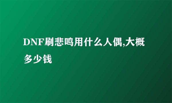 DNF刷悲鸣用什么人偶,大概多少钱