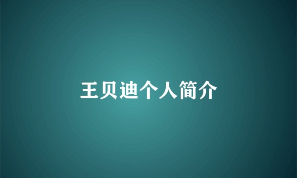 王贝迪个人简介