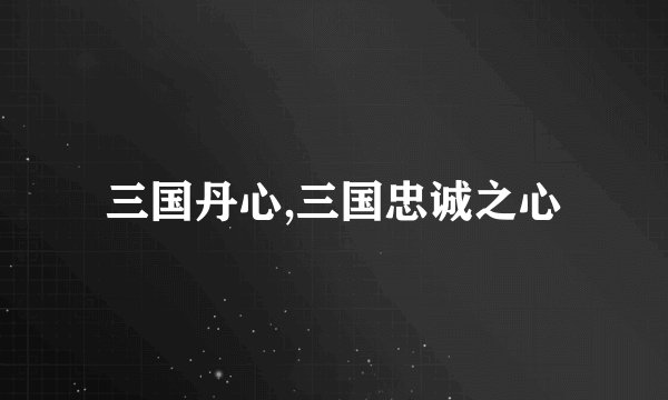 三国丹心,三国忠诚之心
