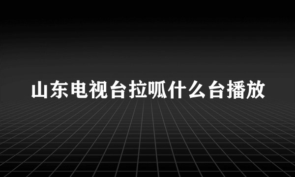 山东电视台拉呱什么台播放