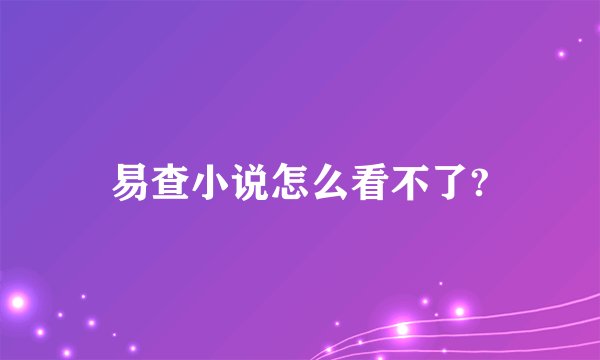 易查小说怎么看不了?