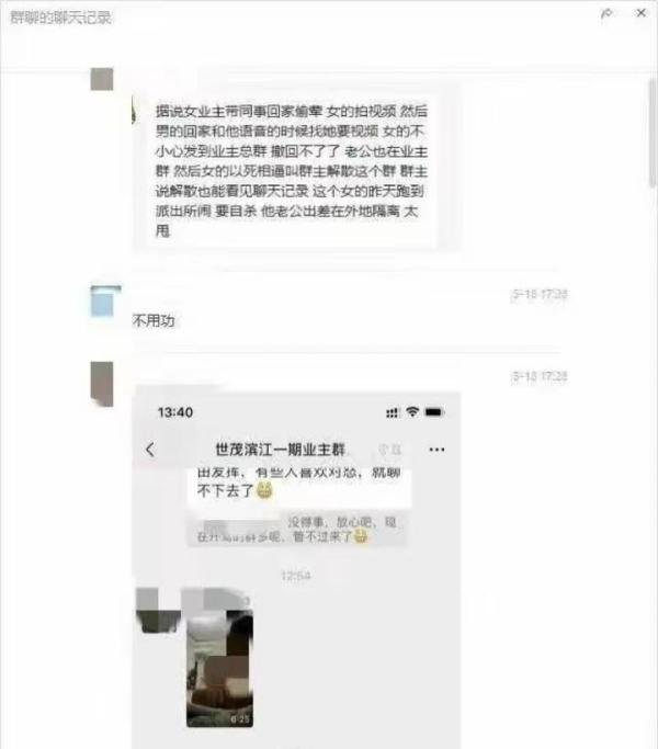 女业主带同事回家偷荤，拍下不雅视频，误发到业主总群，太尴尬了！