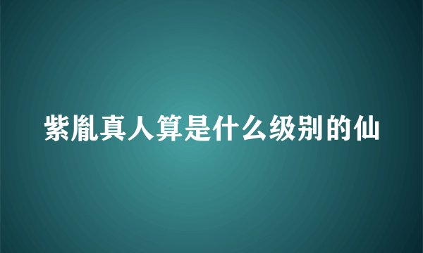 紫胤真人算是什么级别的仙