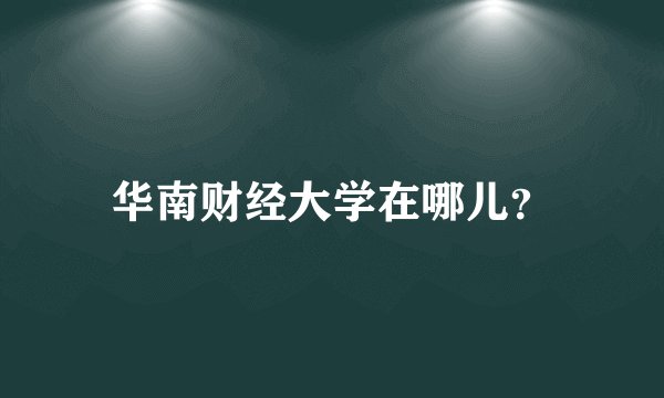 华南财经大学在哪儿？