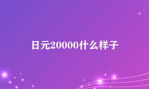 日元20000什么样子