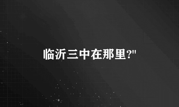 临沂三中在那里?