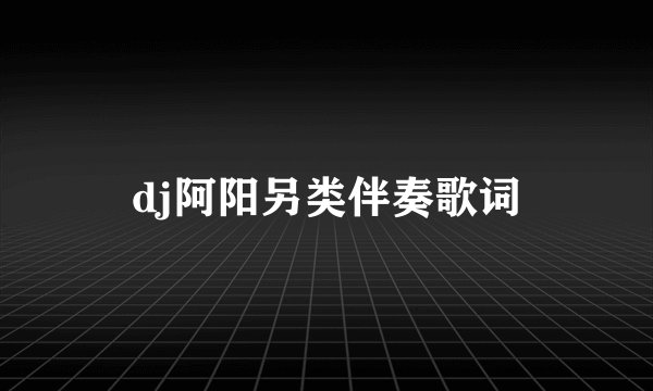 dj阿阳另类伴奏歌词