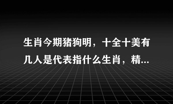 生肖今期猪狗明，十全十美有几人是代表指什么生肖，精准解答落实