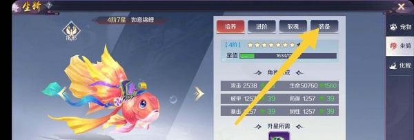 斗破火舞怎么穿戴坐骑装备