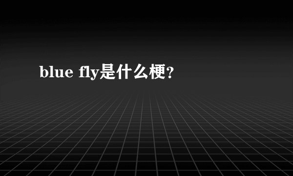 blue fly是什么梗？