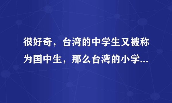 很好奇，台湾的中学生又被称为国中生，那么台湾的小学生、高中生、大学生、又分别被称为什么