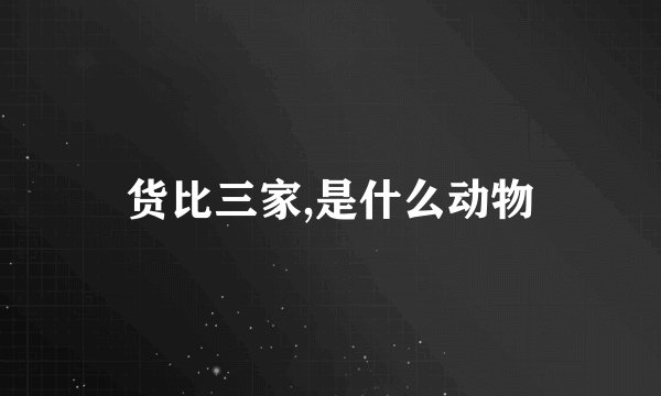 货比三家,是什么动物