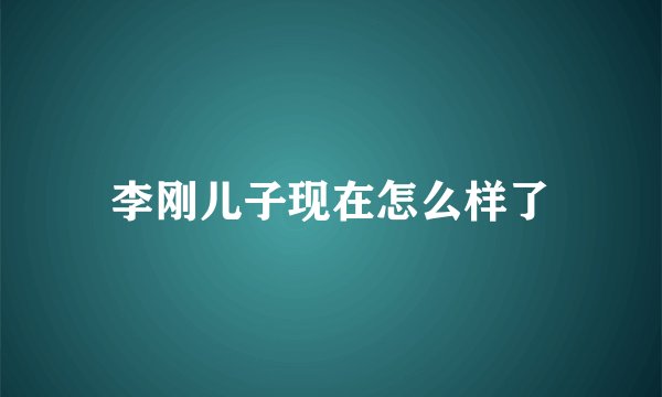 李刚儿子现在怎么样了