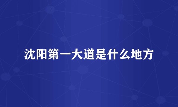 沈阳第一大道是什么地方