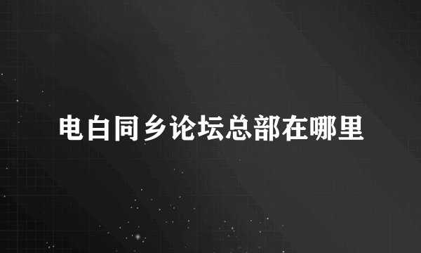 电白同乡论坛总部在哪里