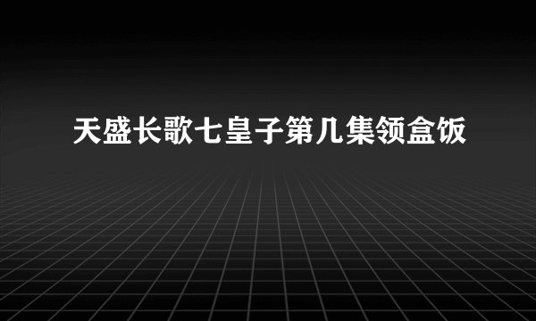 天盛长歌七皇子第几集领盒饭