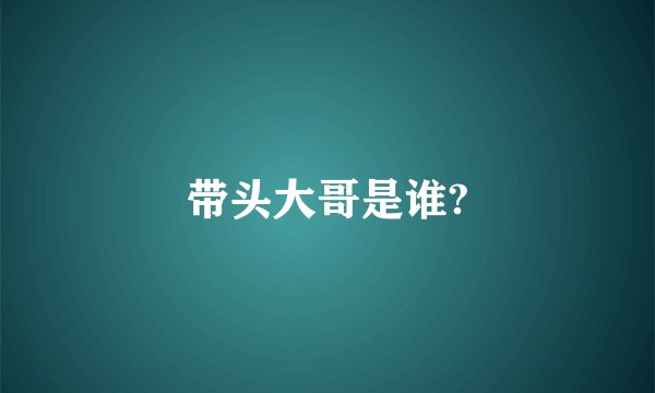 带头大哥是谁?