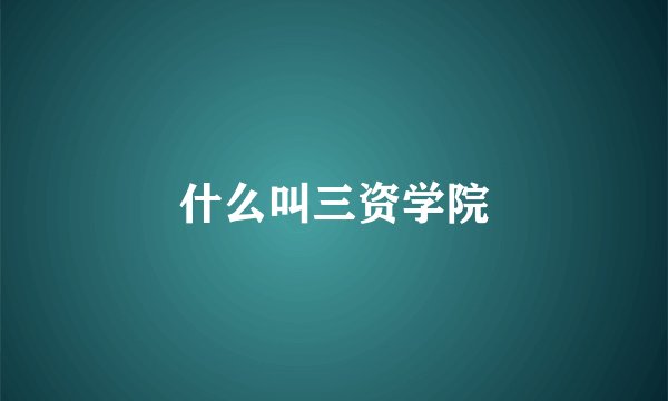 什么叫三资学院