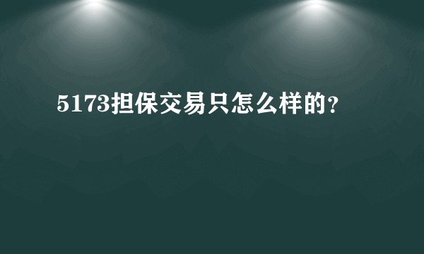 5173担保交易只怎么样的？