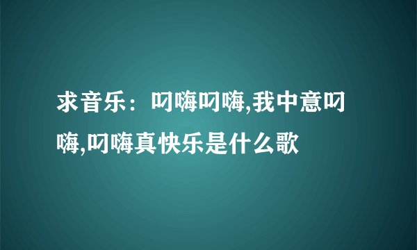 求音乐：叼嗨叼嗨,我中意叼嗨,叼嗨真快乐是什么歌