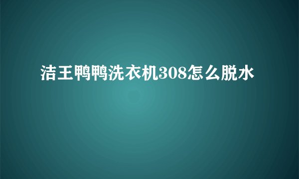 洁王鸭鸭洗衣机308怎么脱水