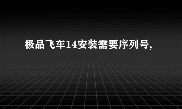 极品飞车14安装需要序列号,