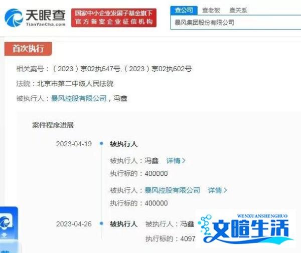 因民间借贷纠纷，暴风集团创始人冯鑫被强制执行4.09亿