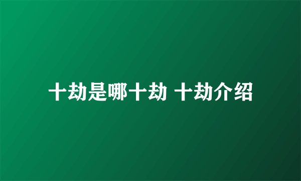 十劫是哪十劫 十劫介绍