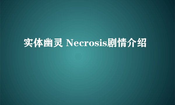 实体幽灵 Necrosis剧情介绍