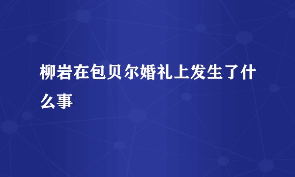 柳岩在包贝尔婚礼上发生了什么事