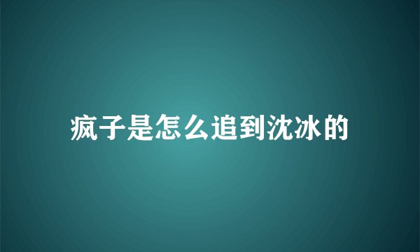 疯子是怎么追到沈冰的
