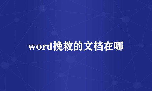 word挽救的文档在哪
