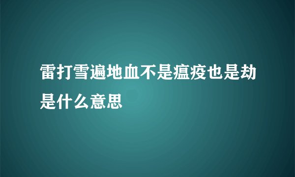 雷打雪遍地血不是瘟疫也是劫是什么意思