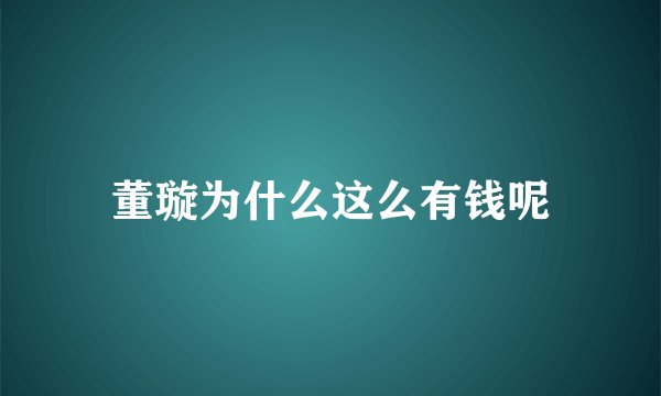 董璇为什么这么有钱呢