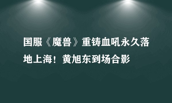 国服《魔兽》重铸血吼永久落地上海！黄旭东到场合影
