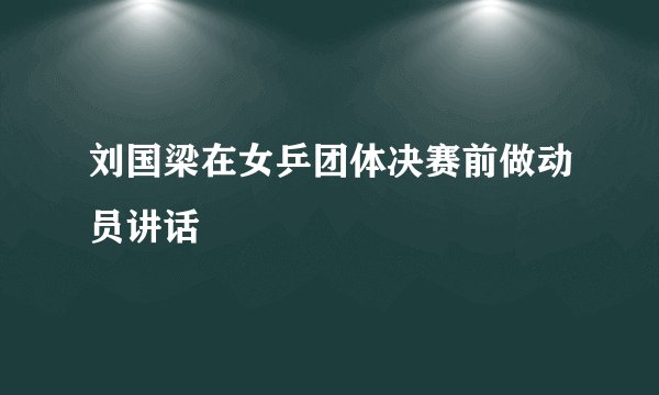 刘国梁在女乒团体决赛前做动员讲话