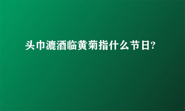 头巾漉酒临黄菊指什么节日?