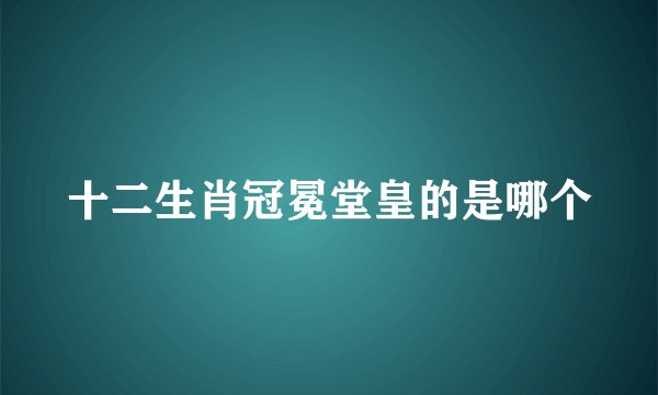 十二生肖冠冕堂皇的是哪个