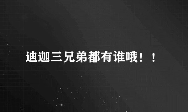 迪迦三兄弟都有谁哦！！