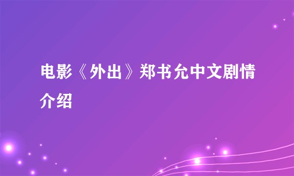 电影《外出》郑书允中文剧情介绍