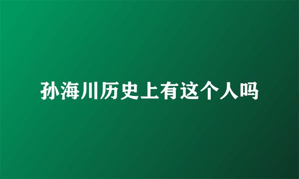 孙海川历史上有这个人吗