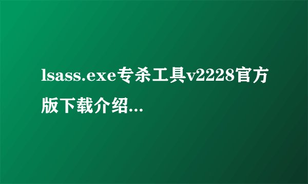 lsass.exe专杀工具v2228官方版下载介绍_lsass.exe专杀工具v2228官方版下载是什么