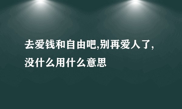 去爱钱和自由吧,别再爱人了,没什么用什么意思