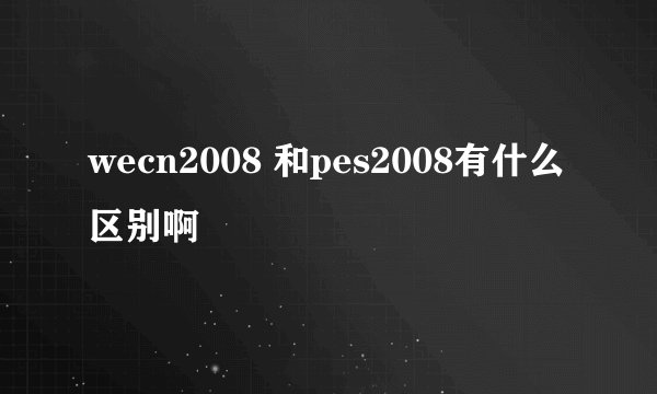 wecn2008 和pes2008有什么区别啊