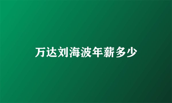 万达刘海波年薪多少